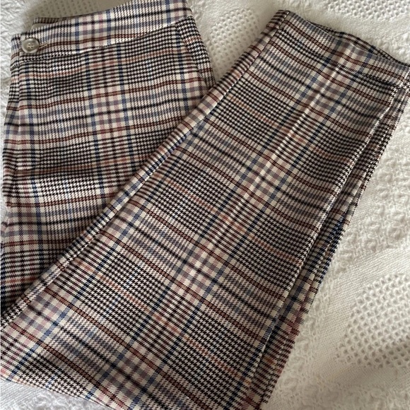 Anthropologie Multicolor Brown Plaid Dress Pants - Picture 1 of 8